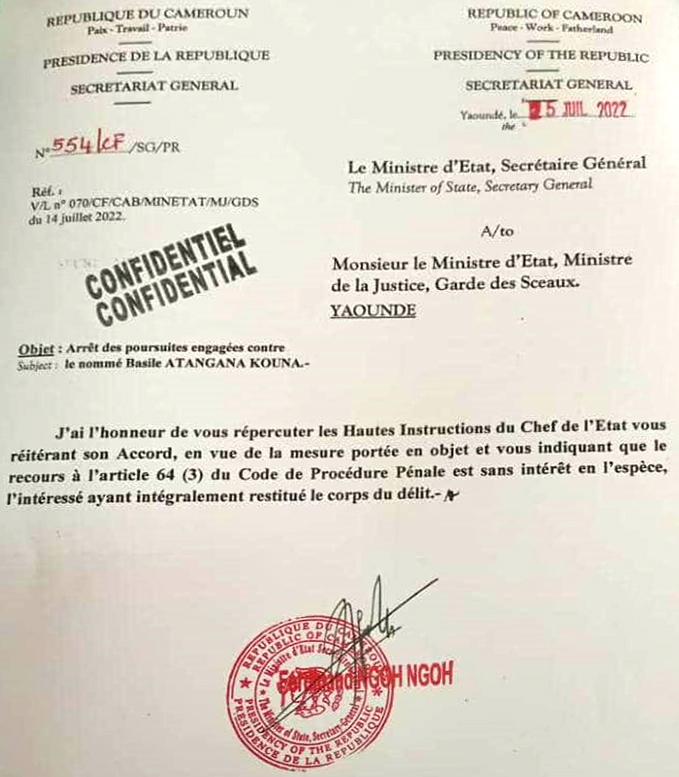 L. Esso et Ngoh Ngoh unis pour la libération de B. Atangana Kouna