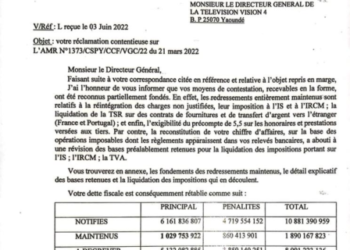 Le Minfi réduit la dette fiscale de la Télévision Vision 4 de 82%